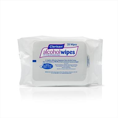 Alcohol Flow Wrap Surface Wipes (28)