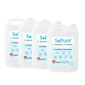 4 x 5L SoPure Purified and Deionised Water 