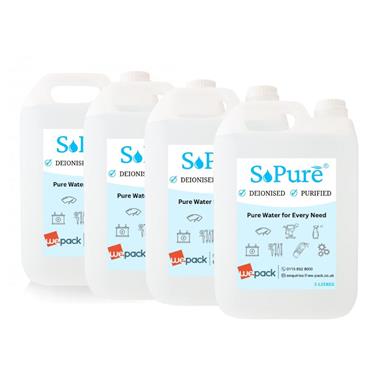 5 Litre SoPure Purified and Deionised Water x 4